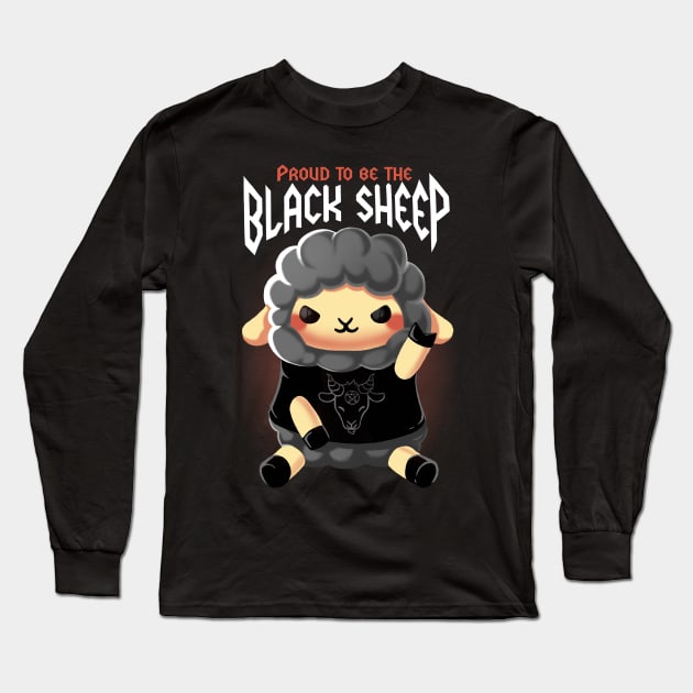 Black Sheep Metal - Funny Cute Animal - Rock Music Long Sleeve T-Shirt by BlancaVidal